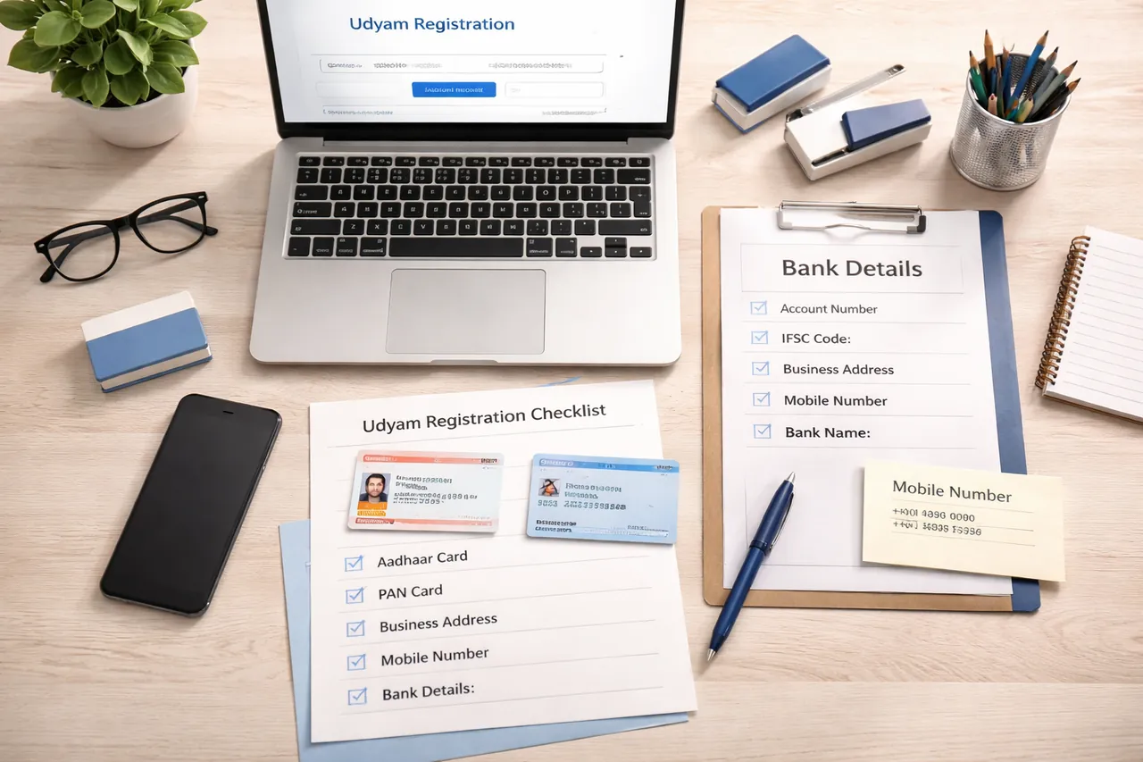 ndian business desk setup for Udyam registration process