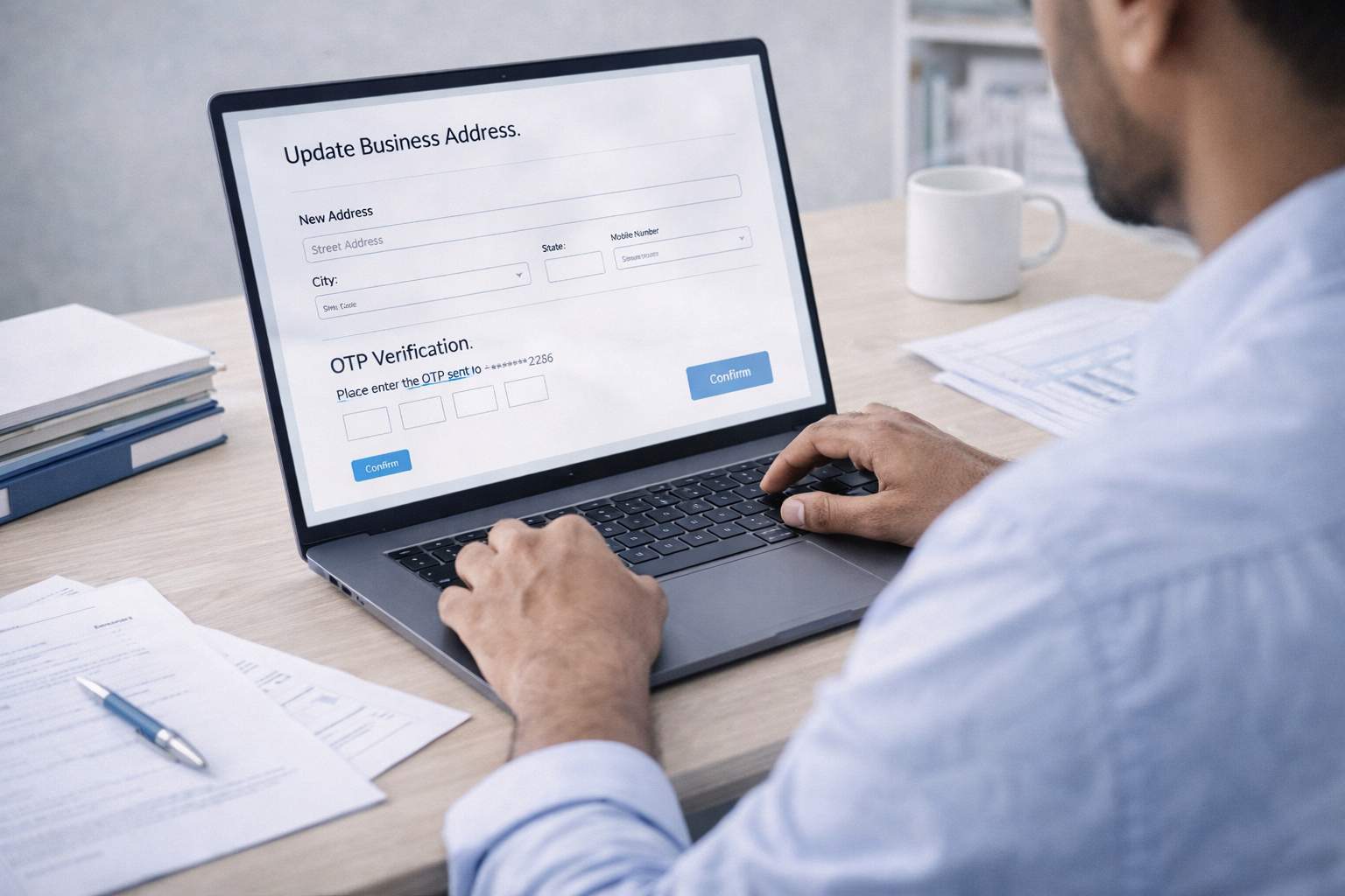 Udyam address update on official portal